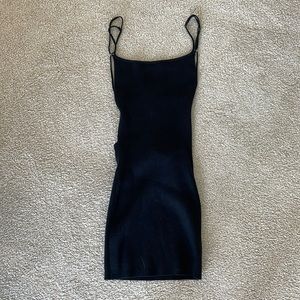 Black Backless Knit Dress